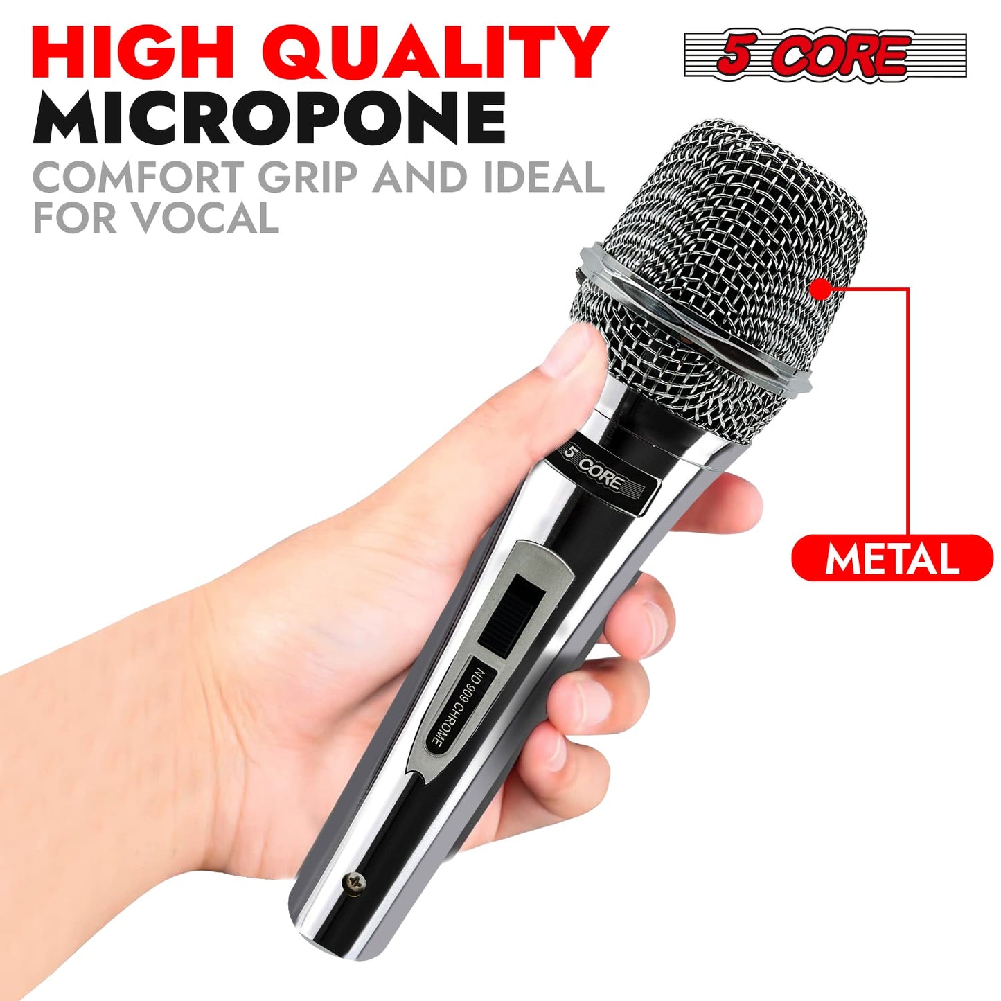 5Core XLR Microphone Dynamic Mic Karaoke Singing Studio Microfono Handheld Mics-1