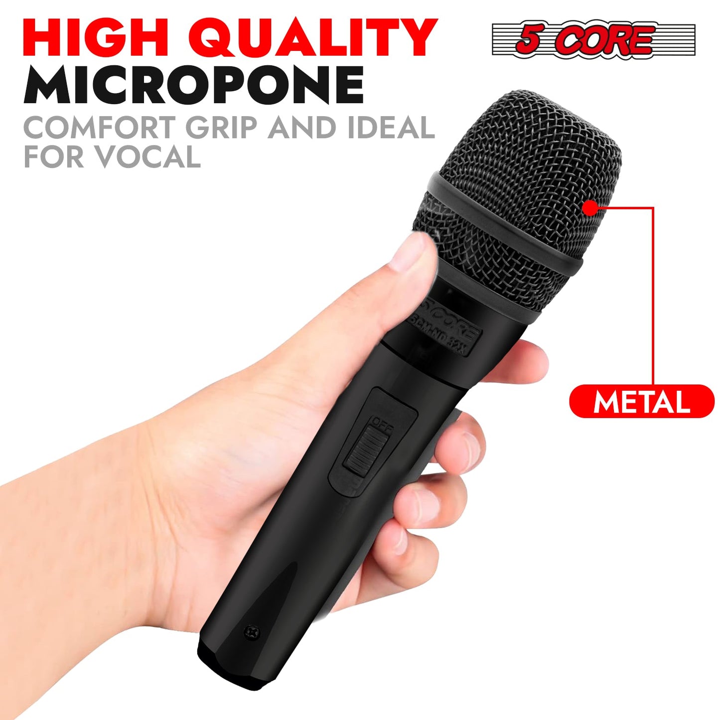 5Core XLR Microphone Dynamic Mic Karaoke Singing Studio Microfono Handheld Mics-1