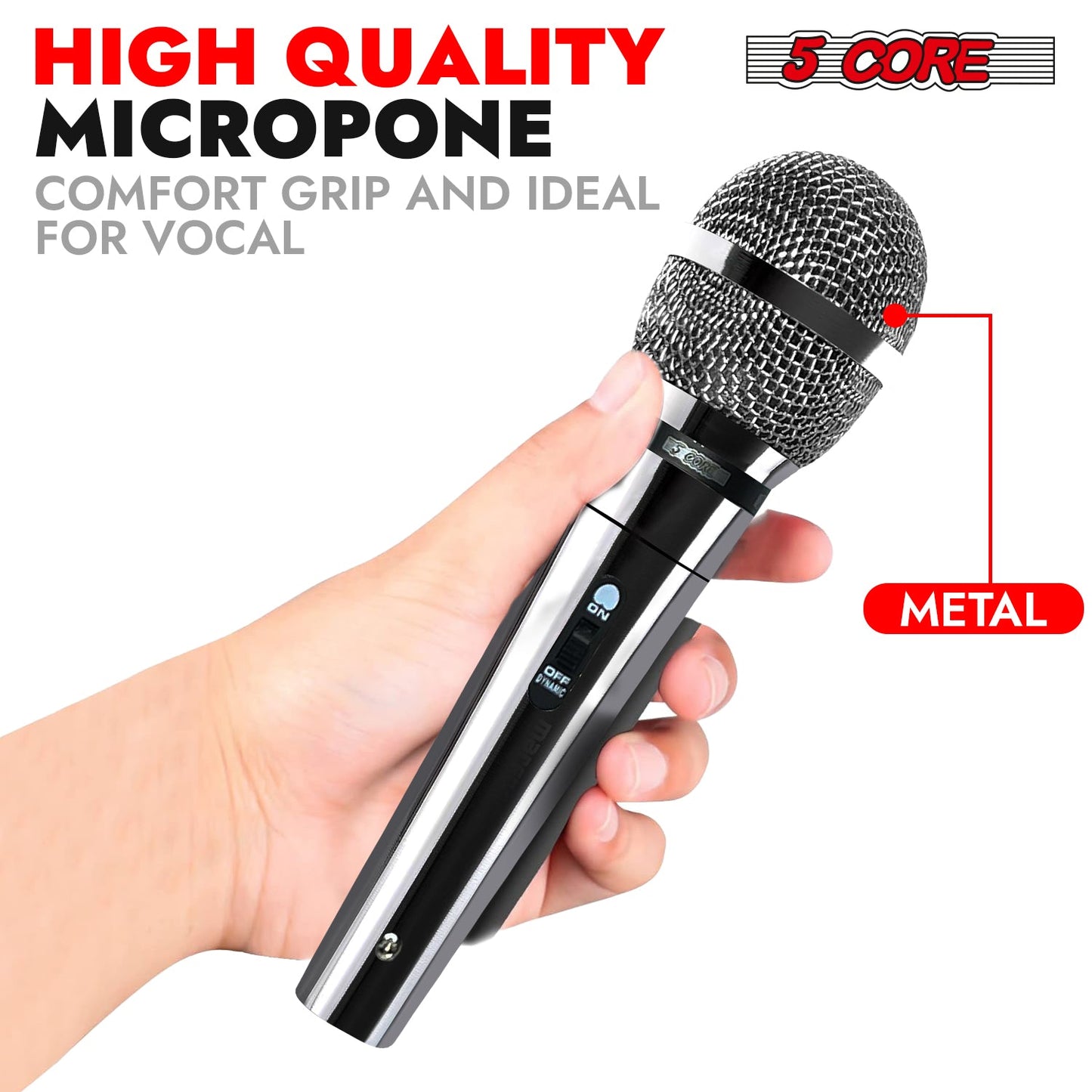 5Core XLR Microphone Dynamic Mic Karaoke Singing Studio Microfono Handheld Mics-1