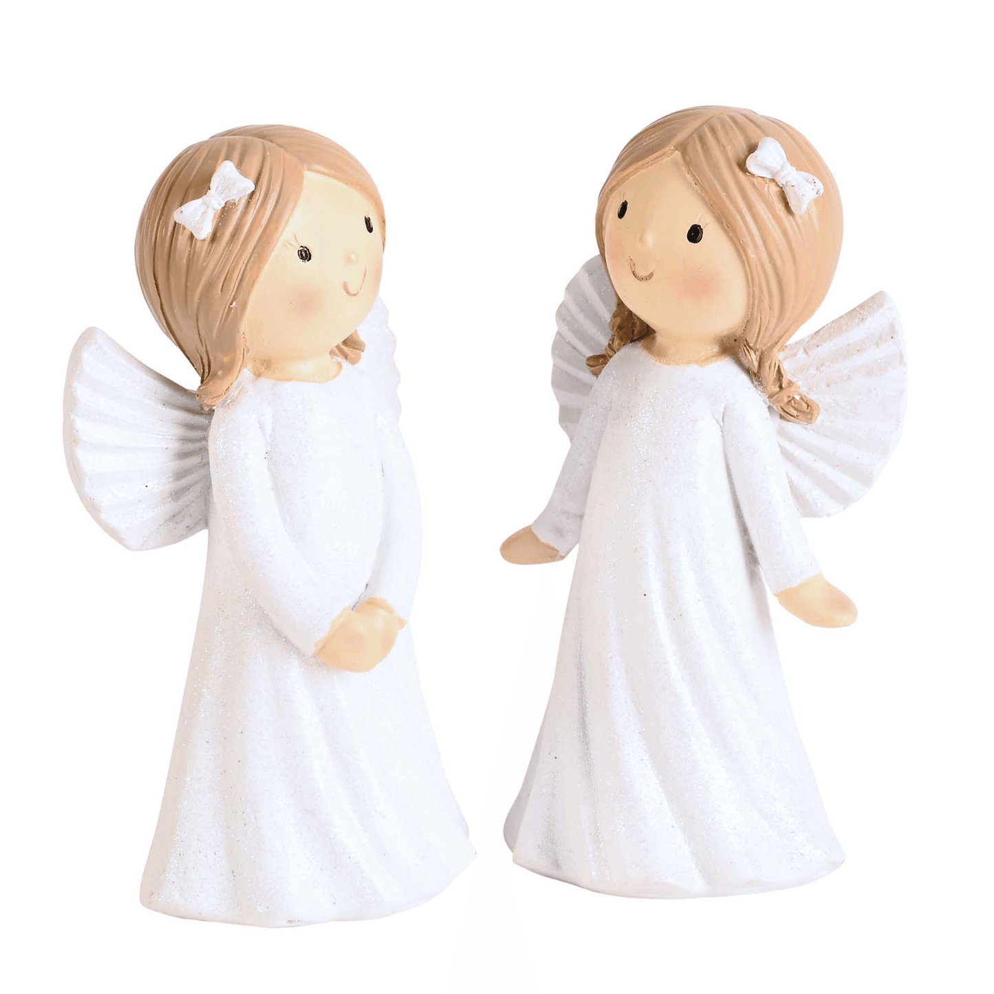Assorted Sweet White Angel Glitter Figurines - 3.5 Inches-2