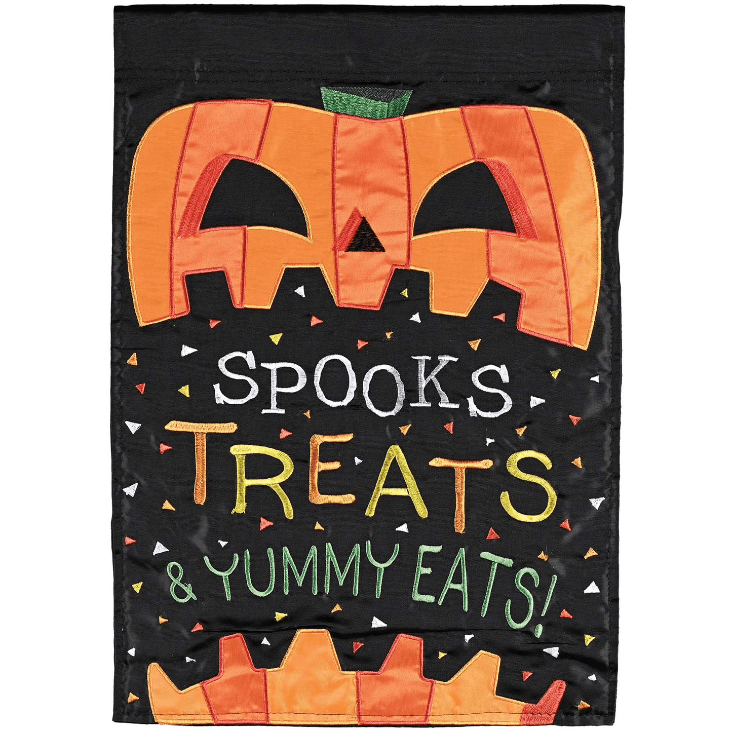 Spooky Treats Yummy Eats Double Applique Garden Flag 13X18 Inches-1