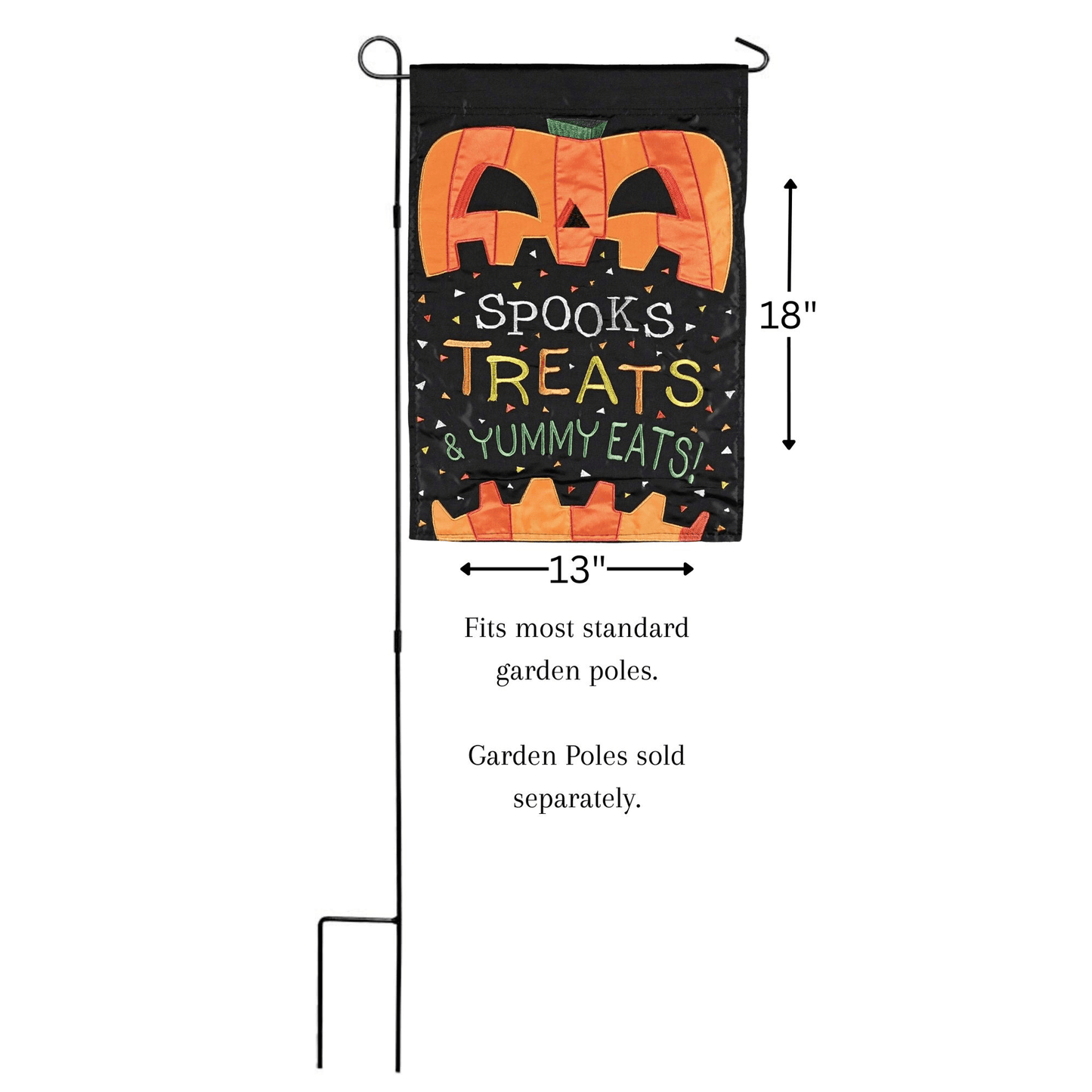 Spooky Treats Yummy Eats Double Applique Garden Flag 13X18 Inches-3