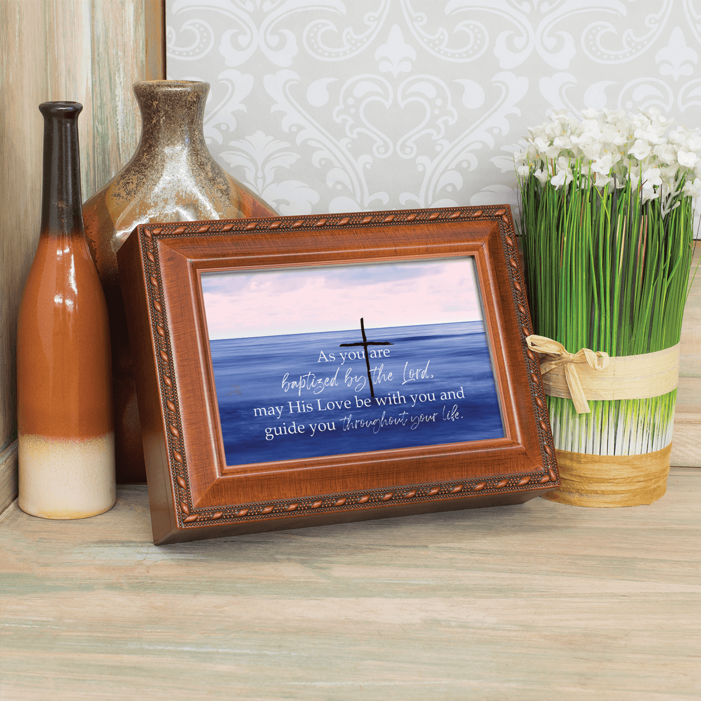 Engraved Music Box With Photo Opening And Velvet Lined Interior-2