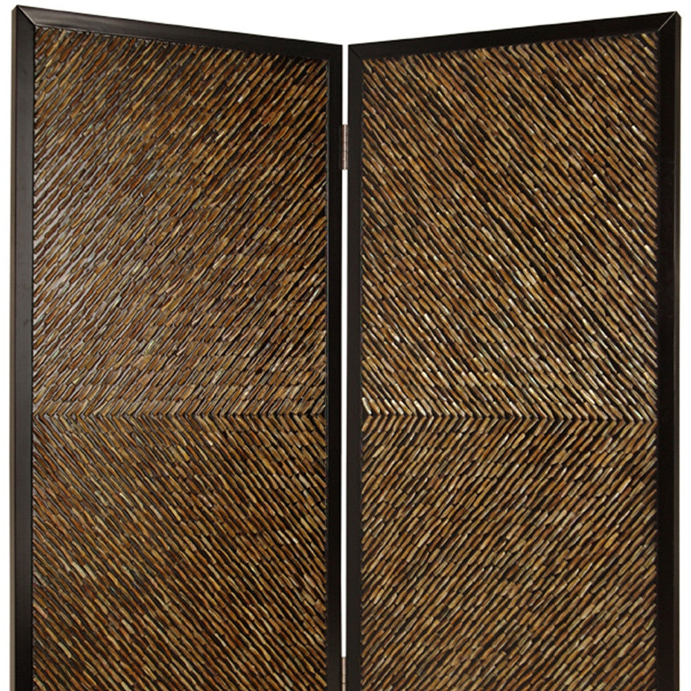 63" X 84" Multi Color Wood Screen-2