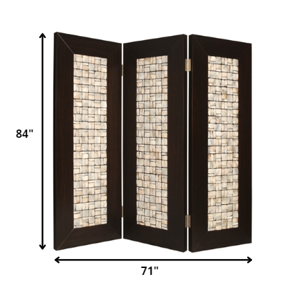 71" X 84" Brown Wood Screen-4