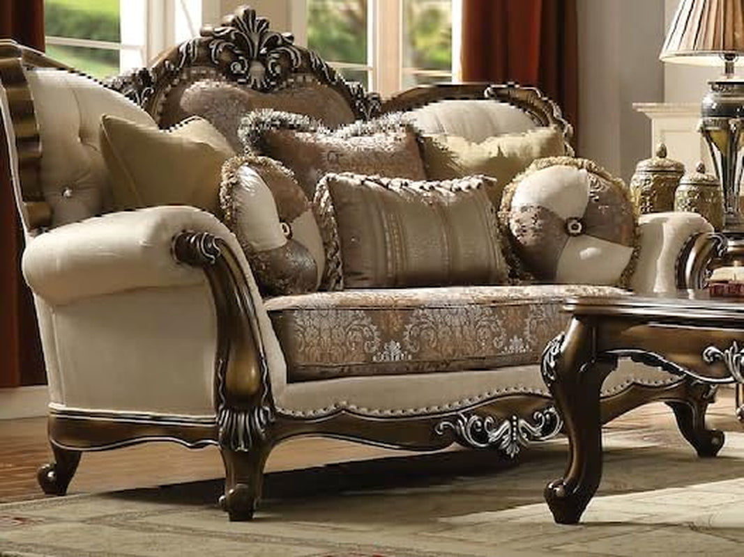 4 Pieces Traditional Collection Living Room Furniture Set Includes Sofa W/7 Pillows, Loveseat W/5 Pillows, Chair W/2 Pillows and Coffee Table (B)-3