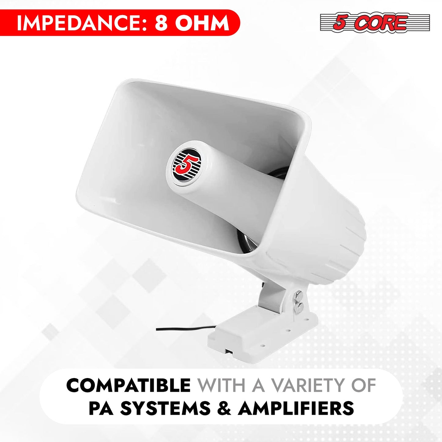 5 Core PA Speaker 5 x 8" 65W Bull Horn Loud Audio Outdoor Speakers System 8Ohm Reflex Megaphone-2