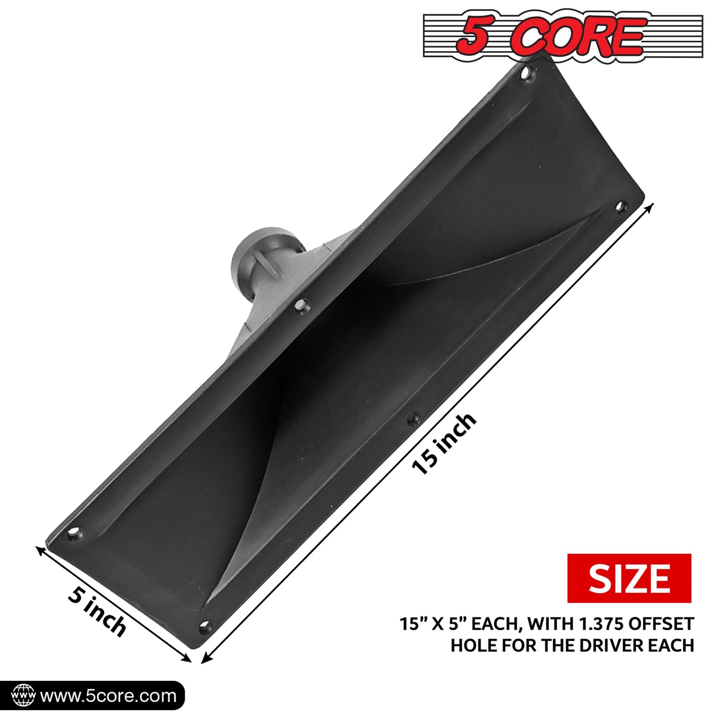 5 CORE 15x5 Rectangle Plastic Screw-On Horn for Assorted Speaker Cabinets 34mm Throat HISE 15X5 1PC-2