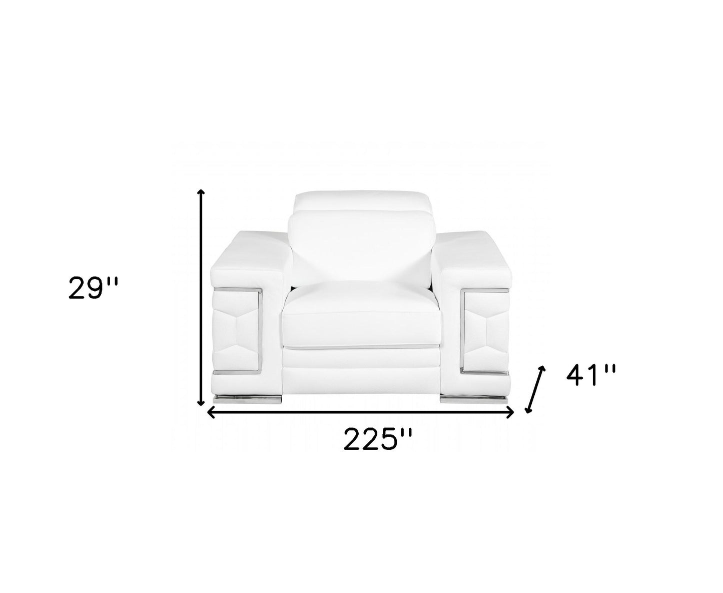 Three Piece Indoor White Italian Leather Six Person Seating Set-8