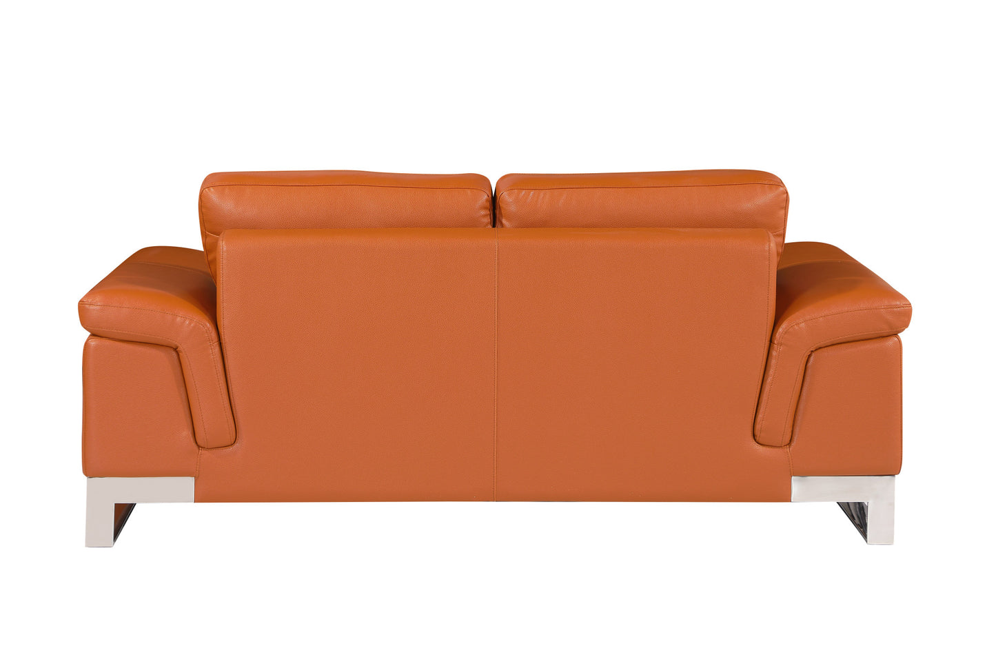 Three Piece Indoor Camel Italian Leather Six Person Seating Set-1