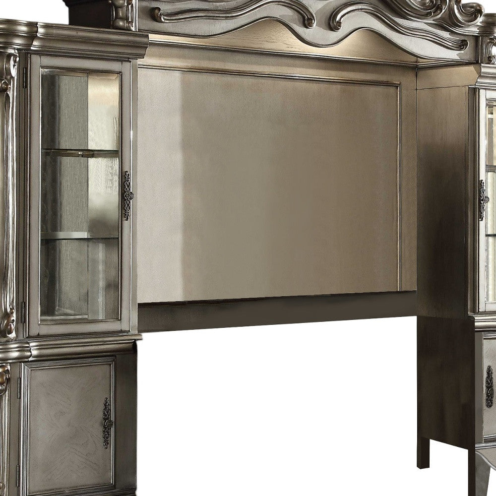118" Platinum Solid Wood Floating Mount Entertainment Center-3