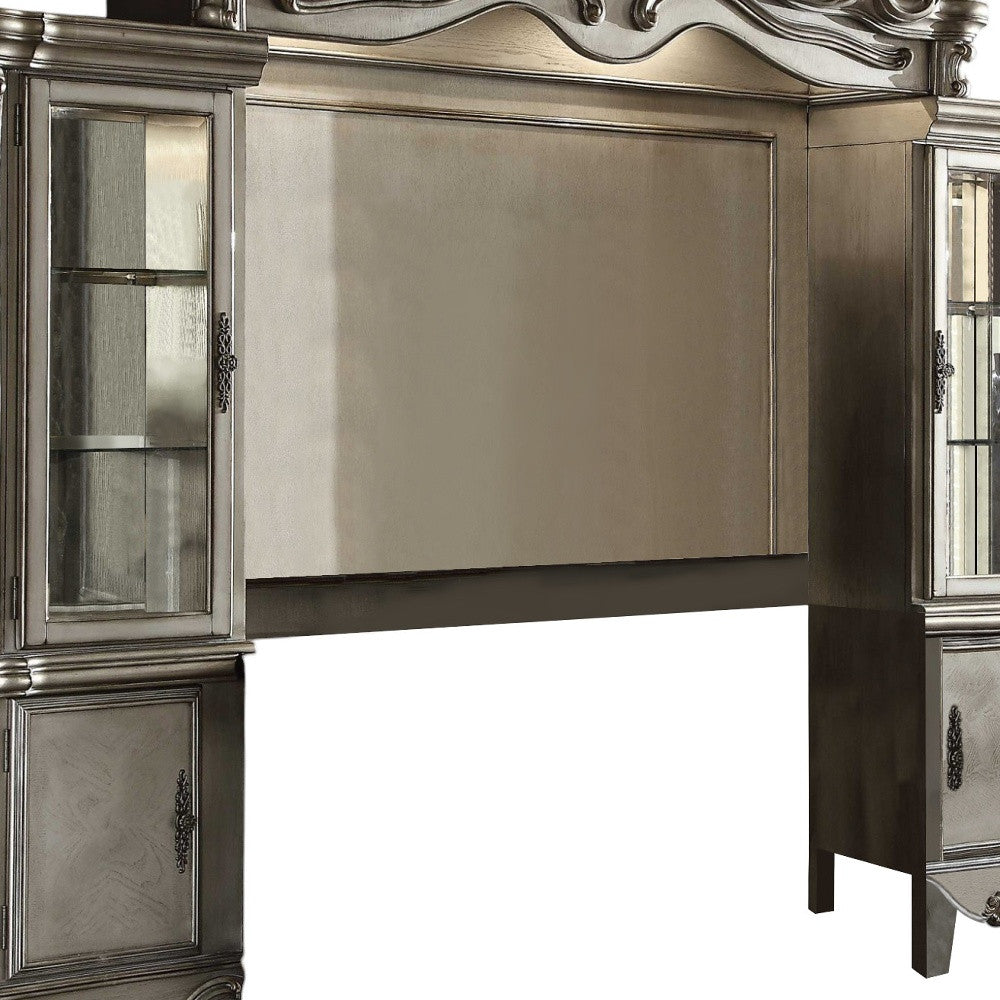 118" Platinum Solid Wood Floating Mount Entertainment Center-4