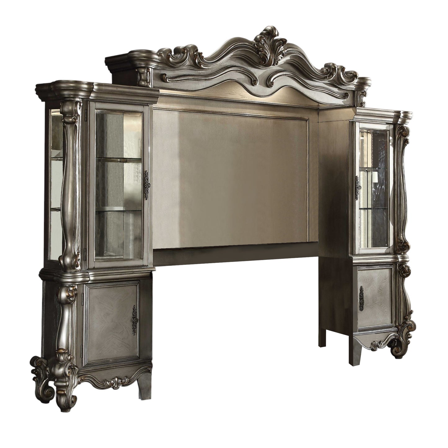 118" Platinum Solid Wood Floating Mount Entertainment Center-1