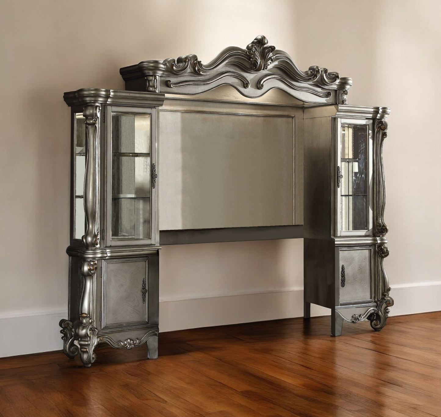 118" Platinum Solid Wood Floating Mount Entertainment Center-0