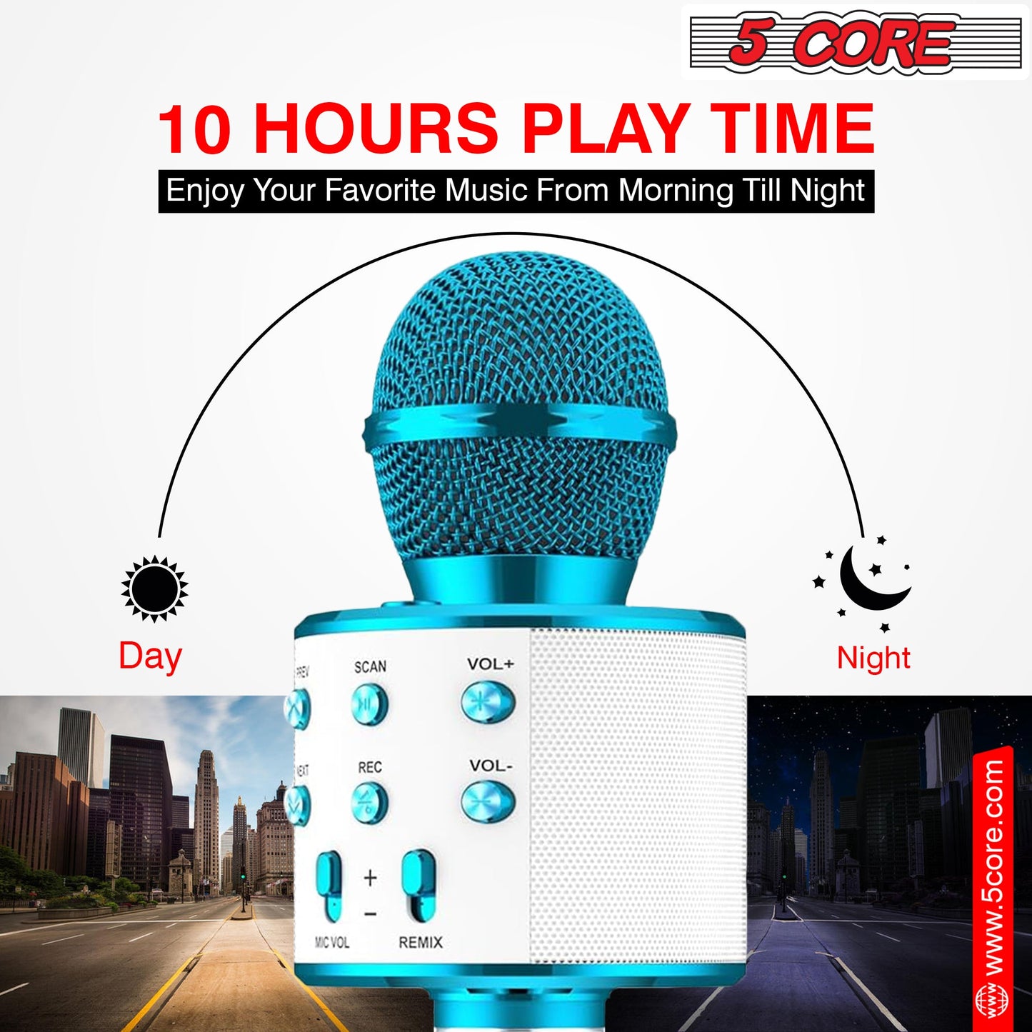 5Core Wireless Karaoke Microphone Bluetooth Mic Portable Handheld Microfonos Inalambricos BLACK & BLUE-2