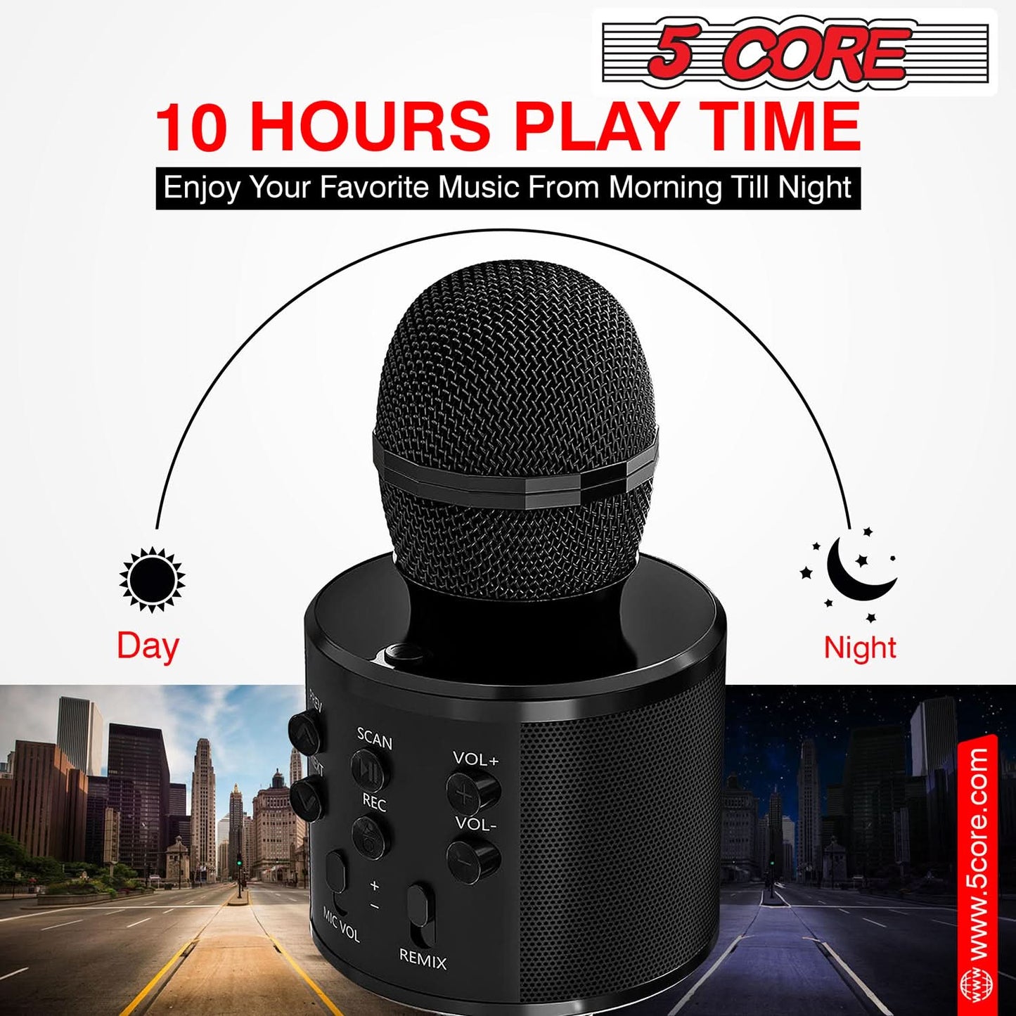 5Core Wireless Karaoke Microphone Bluetooth Mic Portable Handheld Microfonos Inalambricos BLACK-2