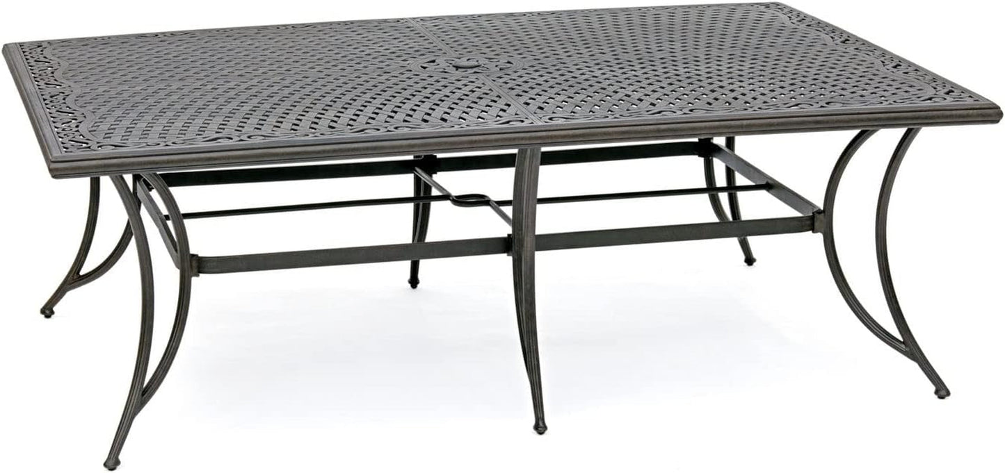 Manor 11-Piece Outdoor Dining Set with 4 Sling Swivel Rockers, 6 Stationary Chairs, and Rust Resistant Aluminum Rectangular Dining Table, Patio Dining Set for 10, Perfect for Patio or Backyard-3