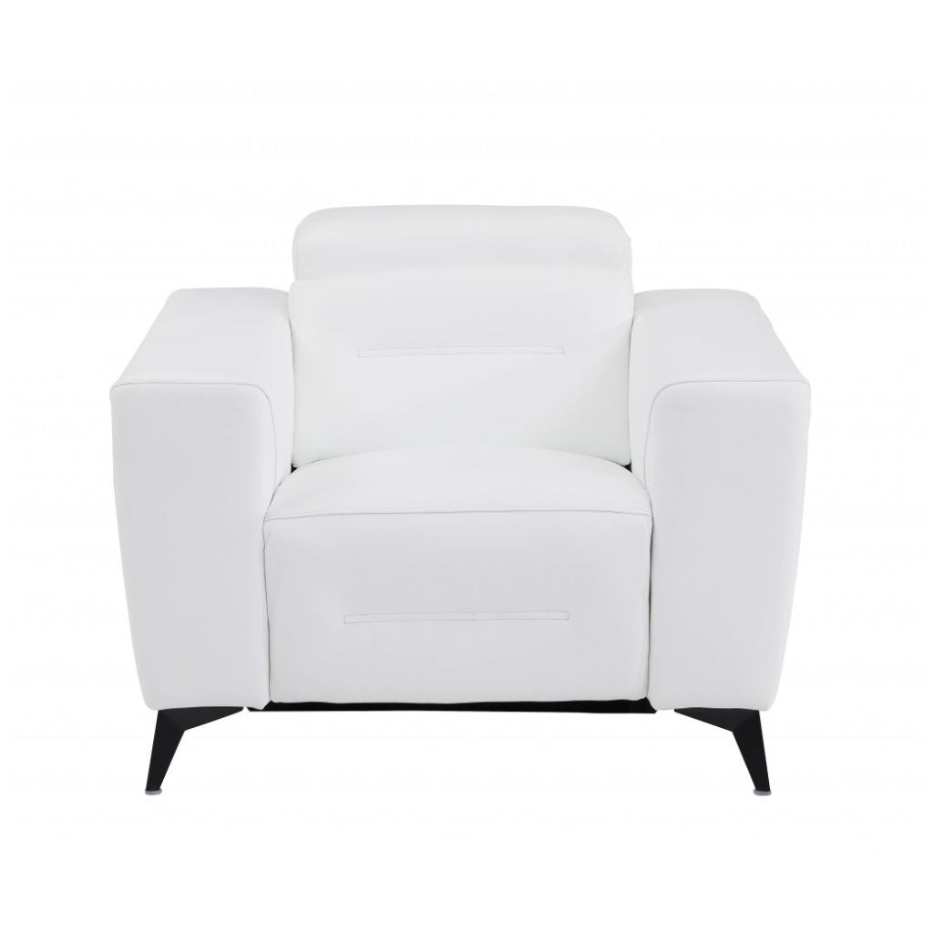 Three Piece White Italian Leather Six Person Seating Set-1
