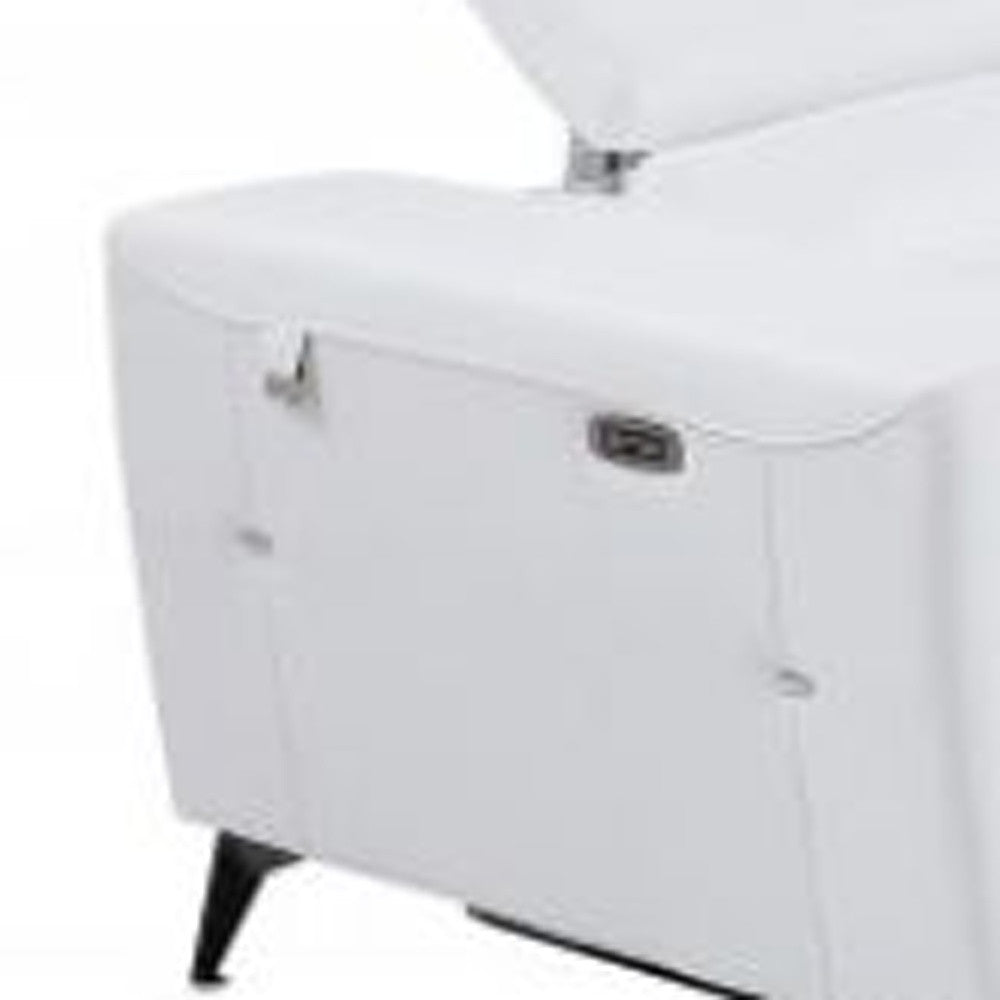 Three Piece White Italian Leather Six Person Seating Set-5