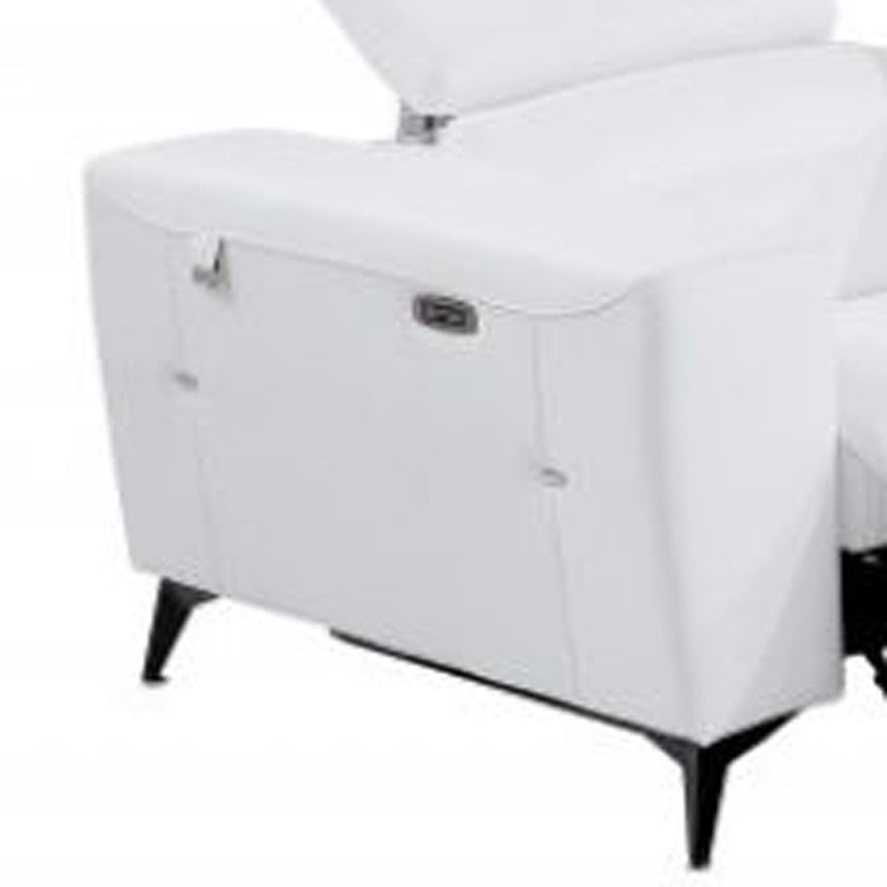 Three Piece White Italian Leather Six Person Seating Set-6