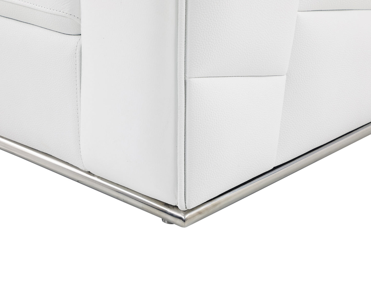 White Italian Leather Reclining L Shaped Two Piece Corner Sectional-6