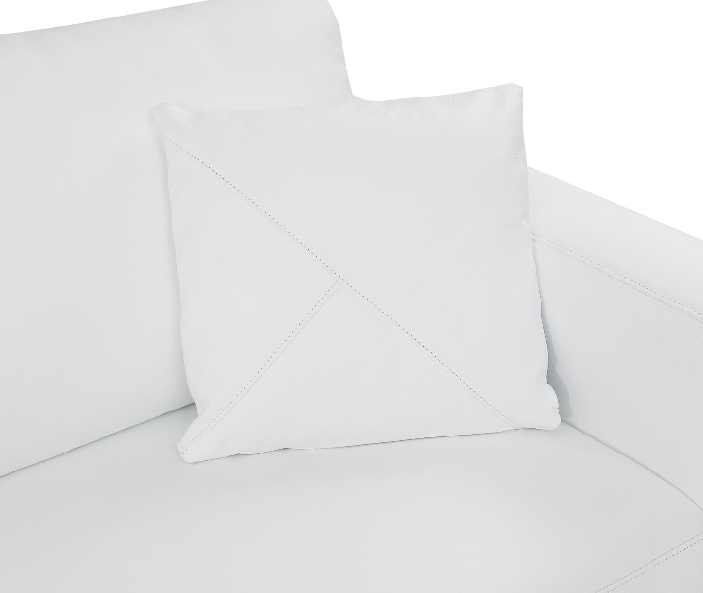 White Italian Leather Reclining L Shaped Two Piece Corner Sectional-8