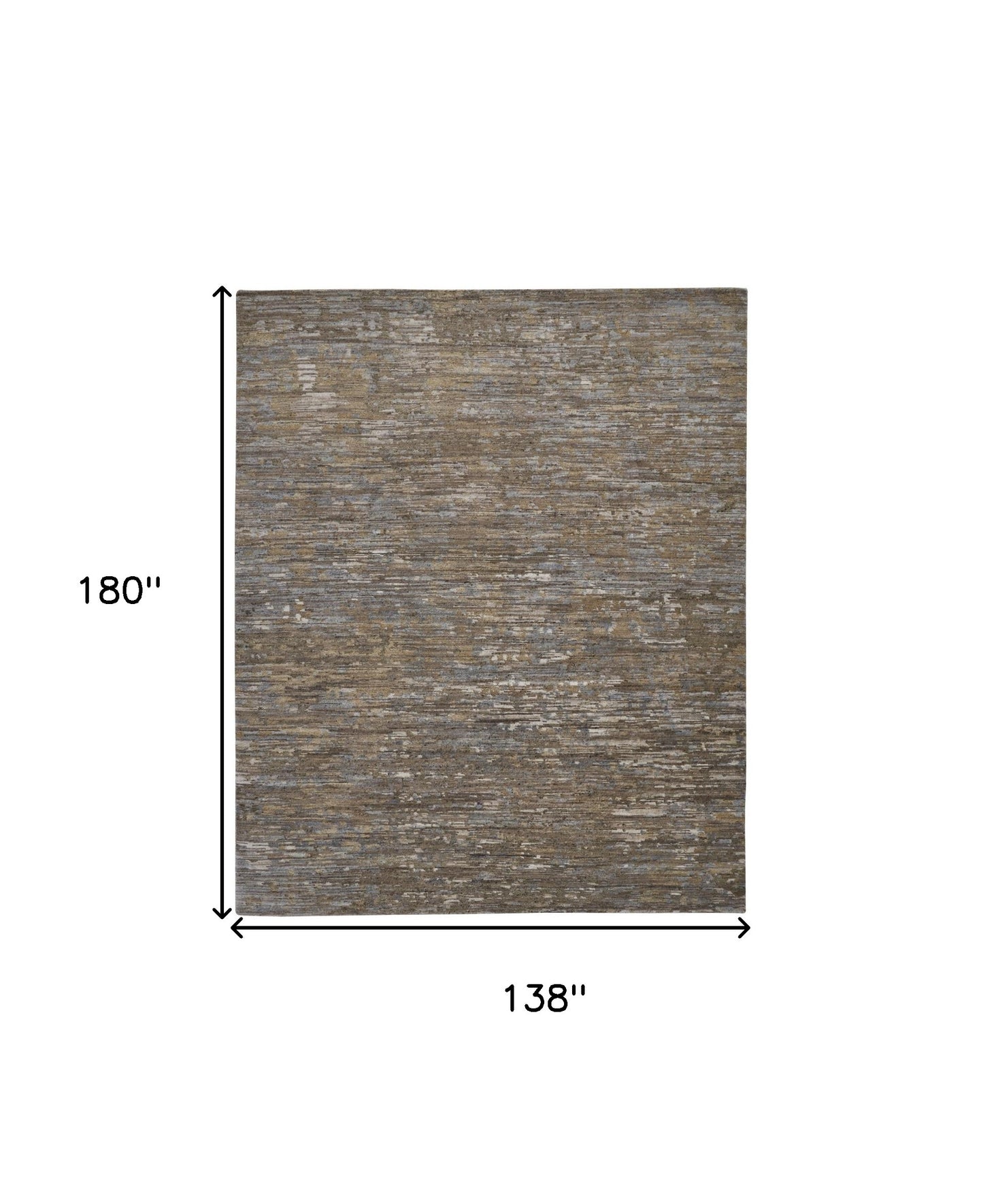 12' X 15' Brown And Gray Wool Abstract Hand Knotted Area Rug-2