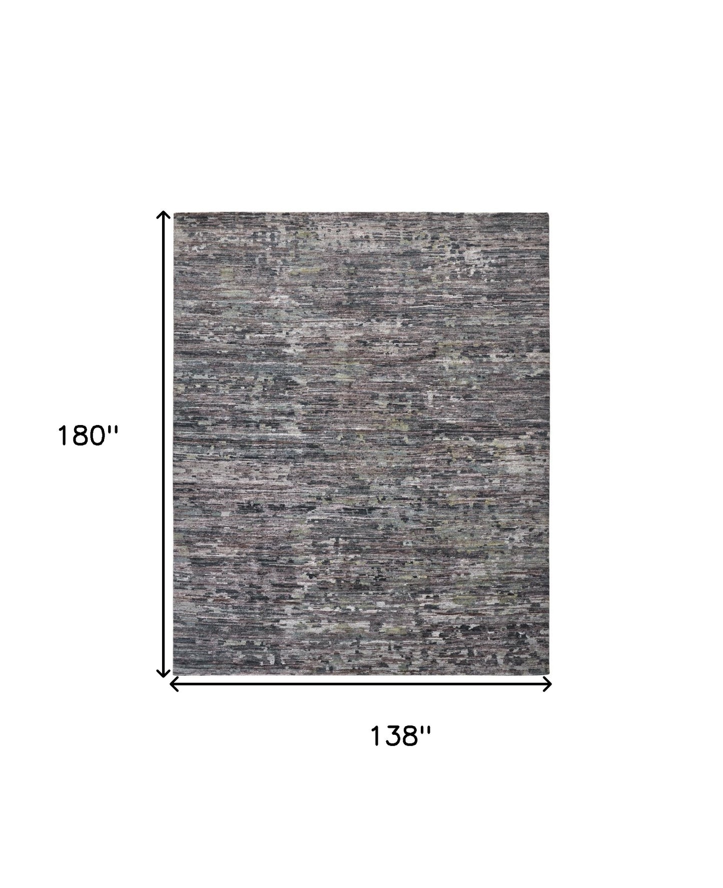 12' X 15' Blue And Gray Wool Abstract Hand Knotted Area Rug-7