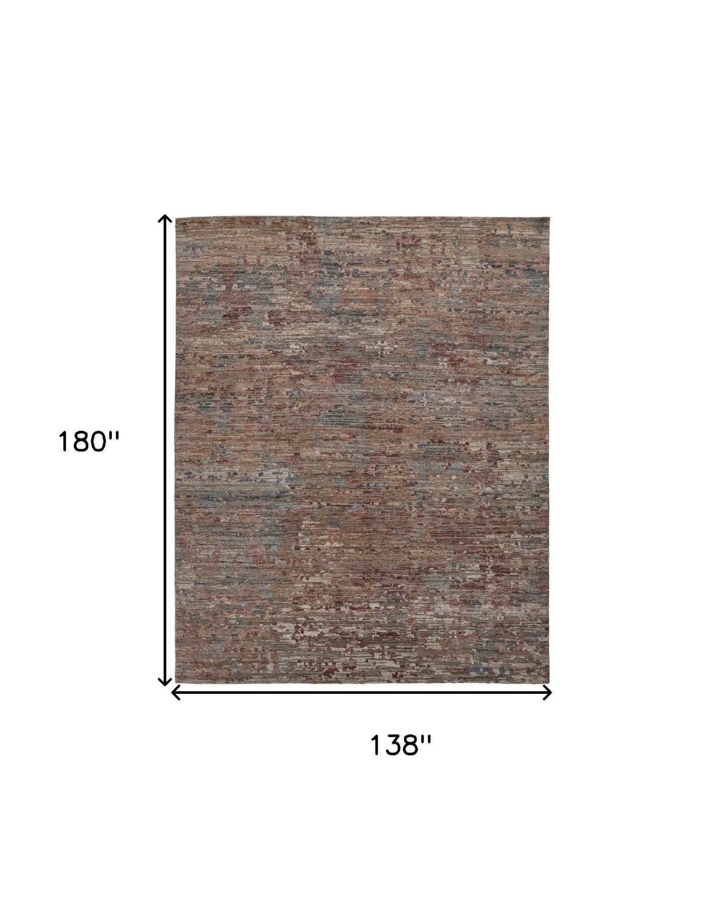 12' X 15' Red And Blue Wool Abstract Hand Knotted Area Rug-2