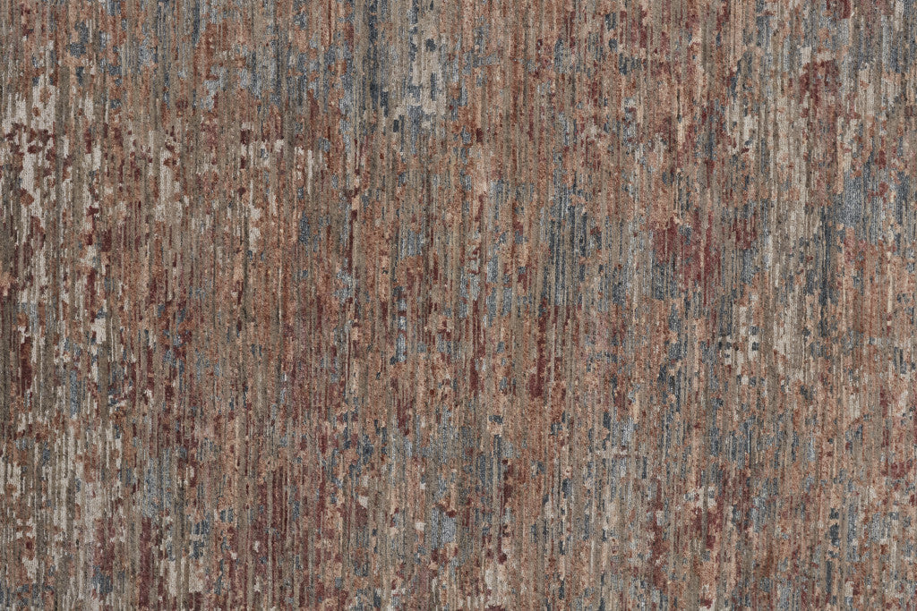 12' X 15' Red And Blue Wool Abstract Hand Knotted Area Rug-8