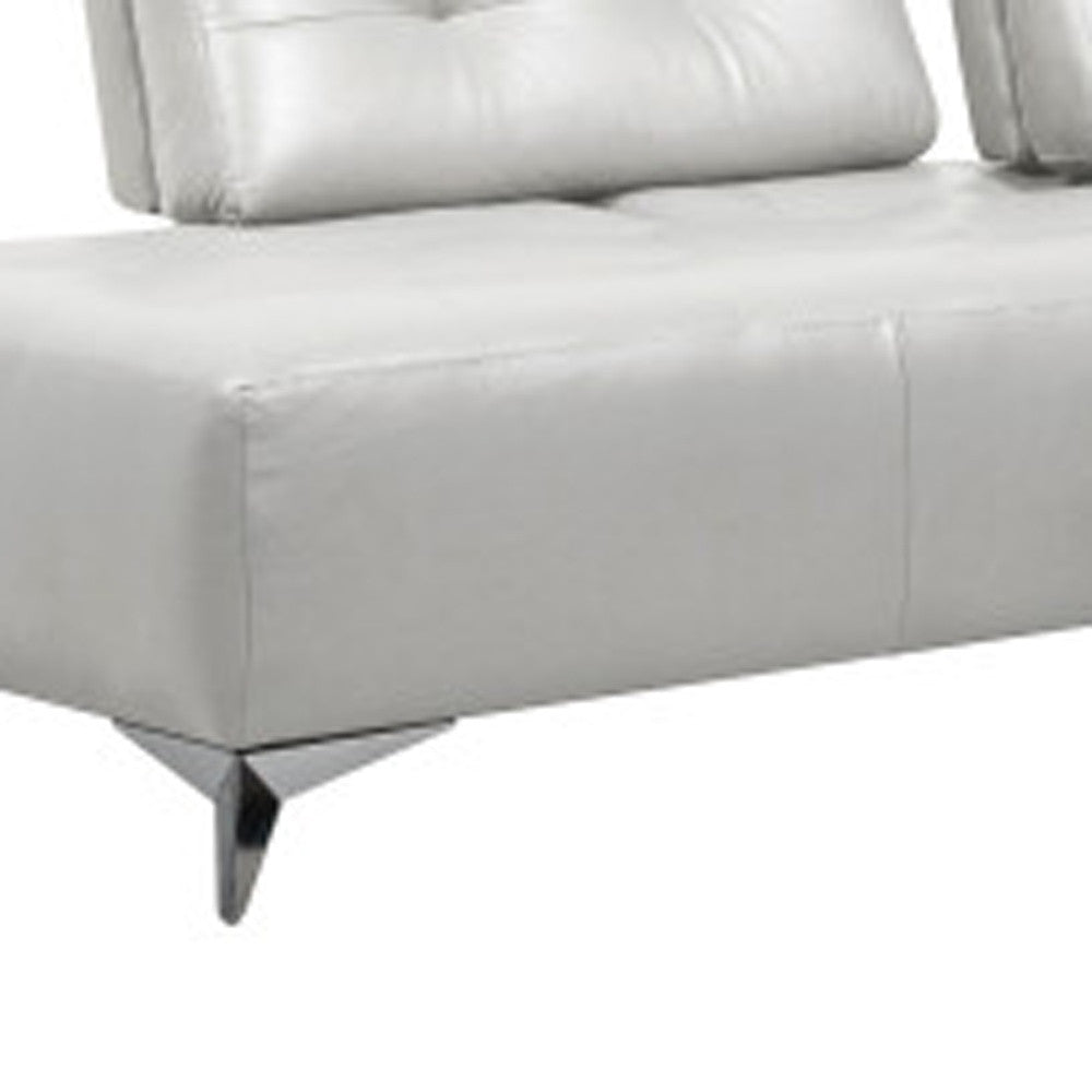 White Leather L Shaped Two Piece Seating Component-2