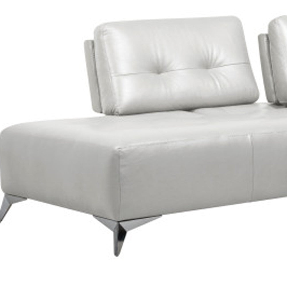 White Leather L Shaped Two Piece Seating Component-3