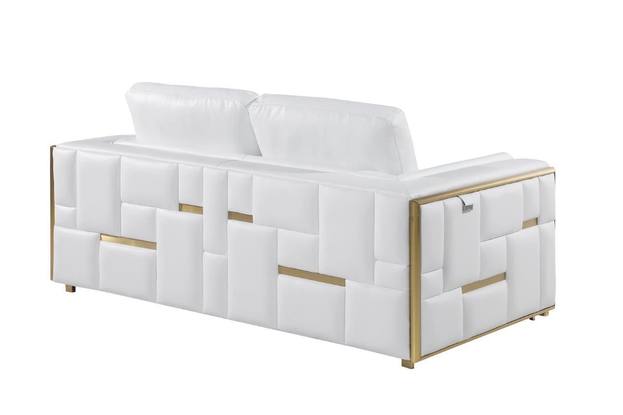 White Top Grain Leather Five Person Seating Set-3