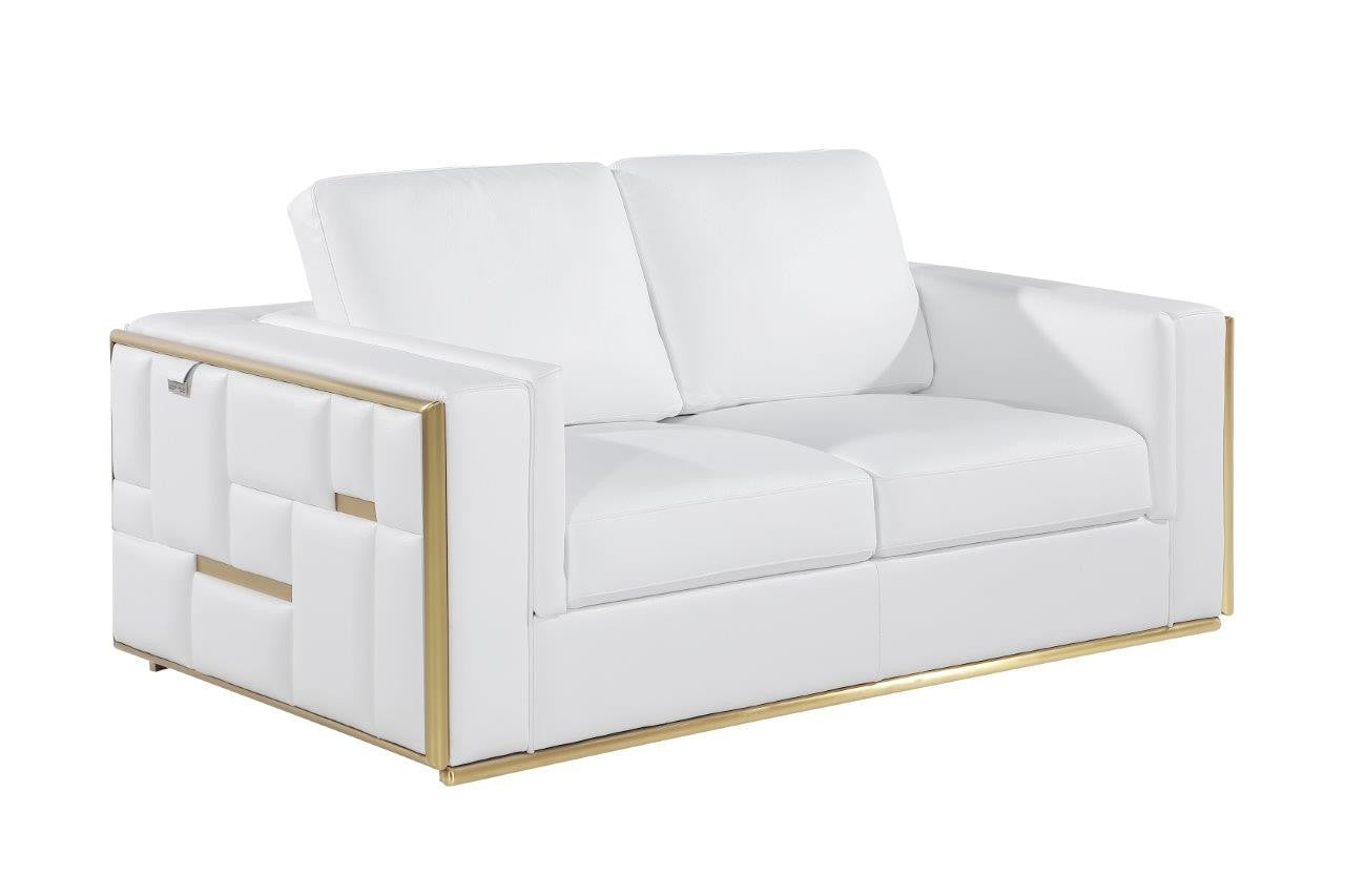 White Top Grain Leather Five Person Seating Set-6