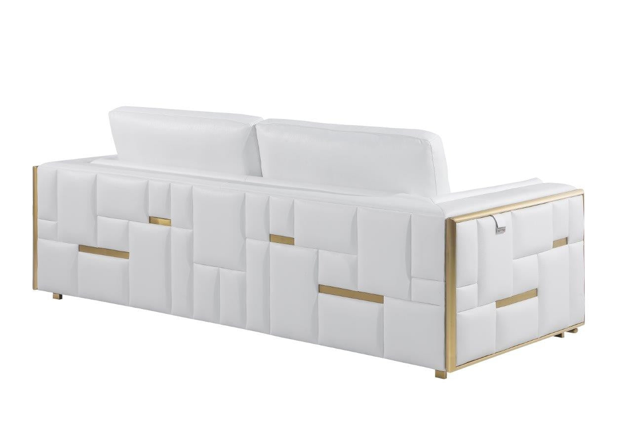 White Top Grain Leather Five Person Seating Set-7