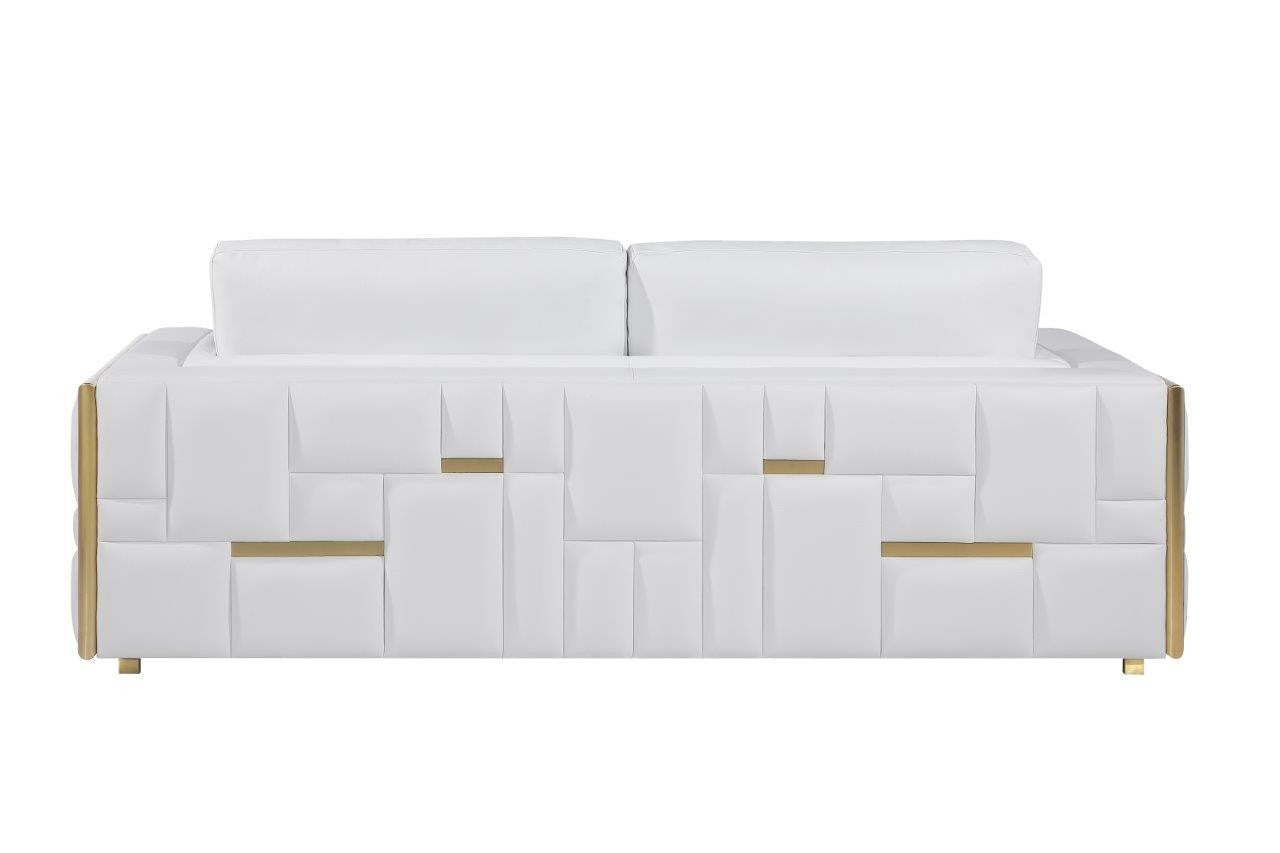 White Top Grain Leather Five Person Seating Set-8