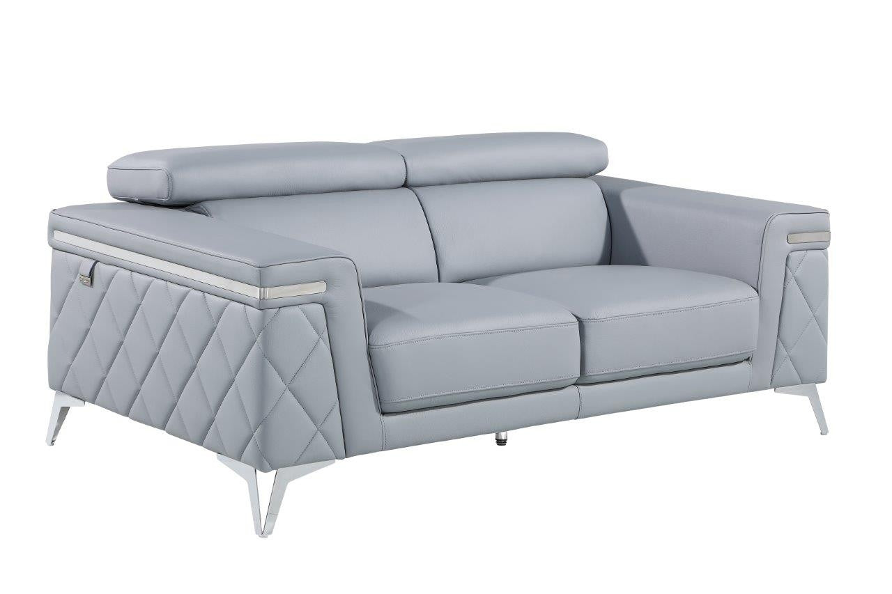 Three Piece Indoor Blue Five Person Seating Set-7