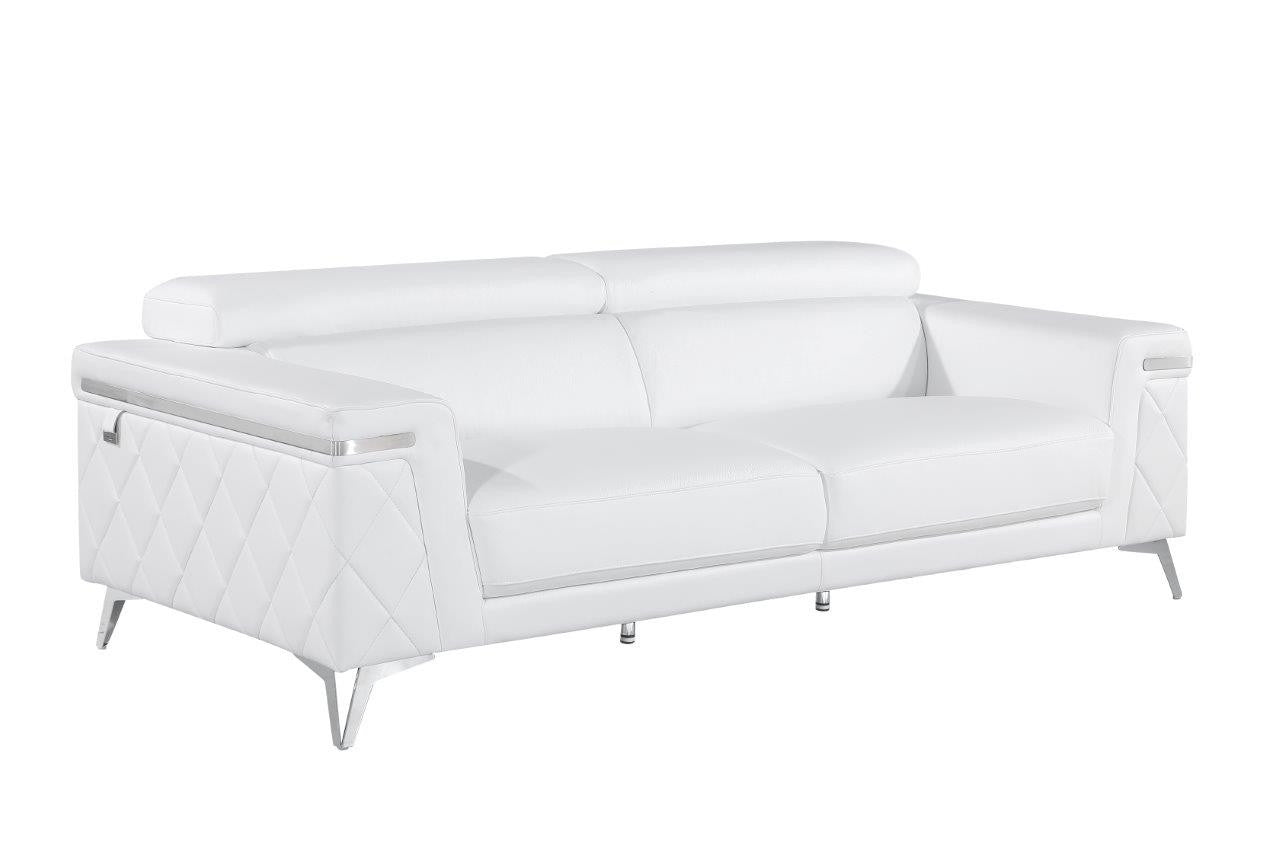 White Top Grain Leather Five Person Seating Set-2