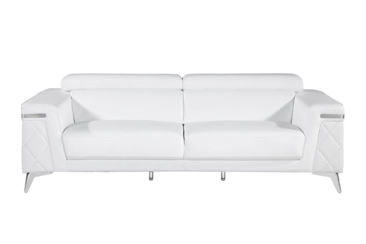 White Top Grain Leather Five Person Seating Set-3