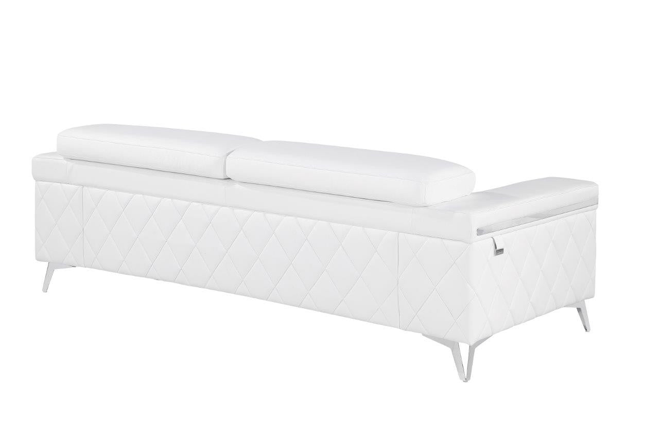 White Top Grain Leather Five Person Seating Set-4
