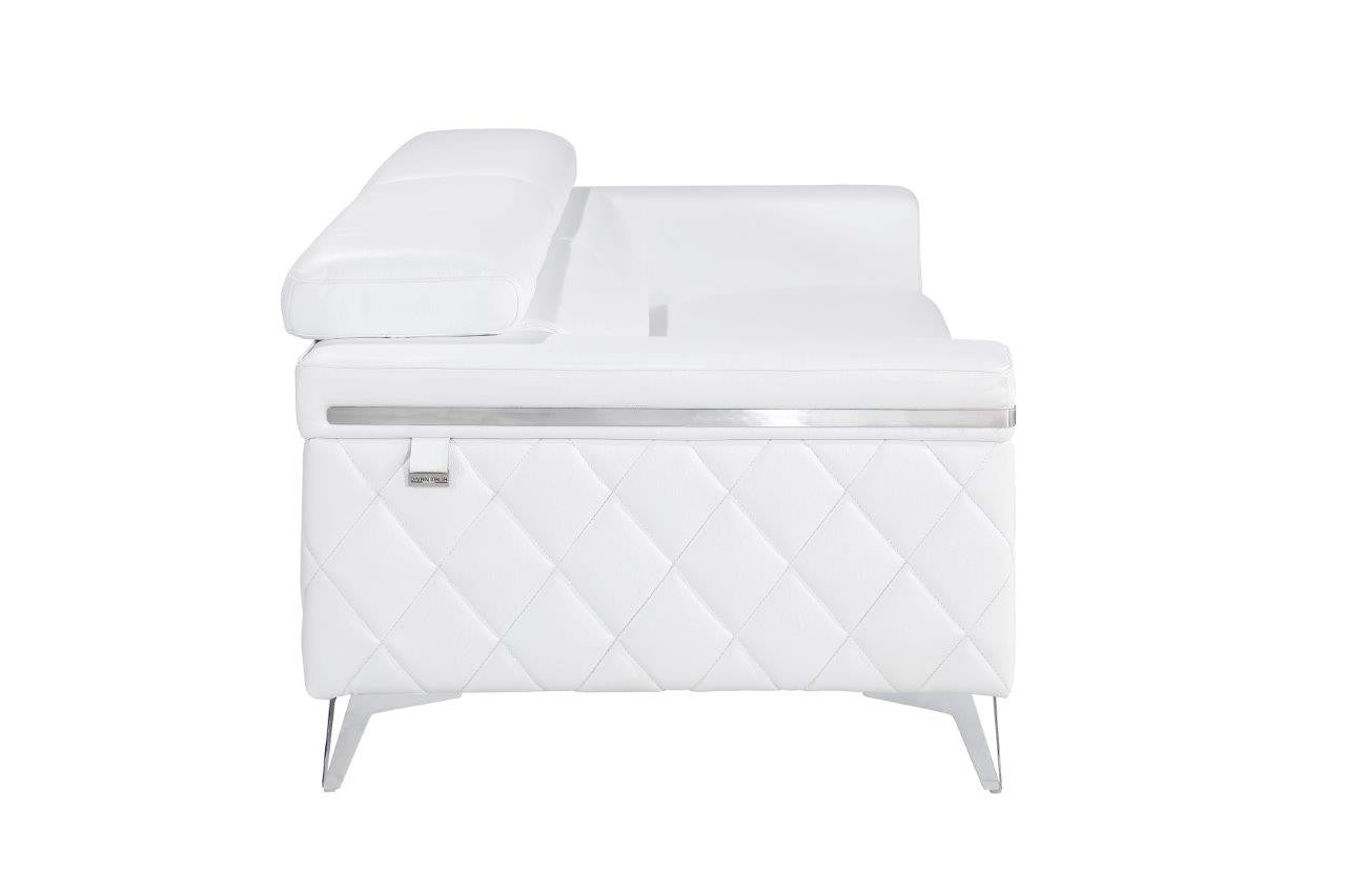 White Top Grain Leather Five Person Seating Set-6
