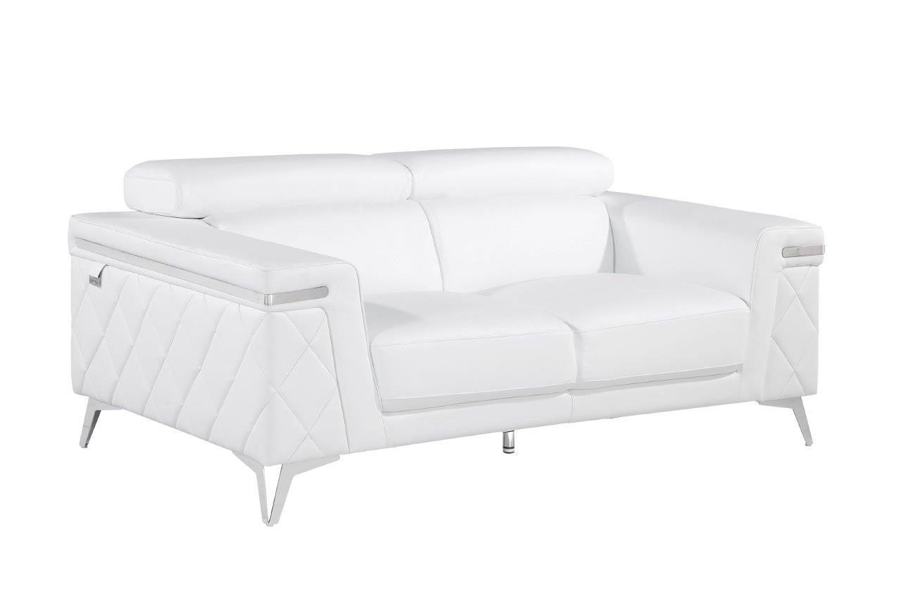 White Top Grain Leather Five Person Seating Set-7