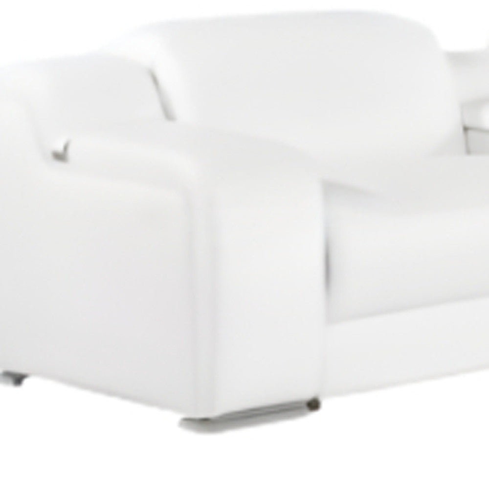 White Italian Leather 3 Power Reclining L Shaped Eight Piece Corner Sectional With Console-6