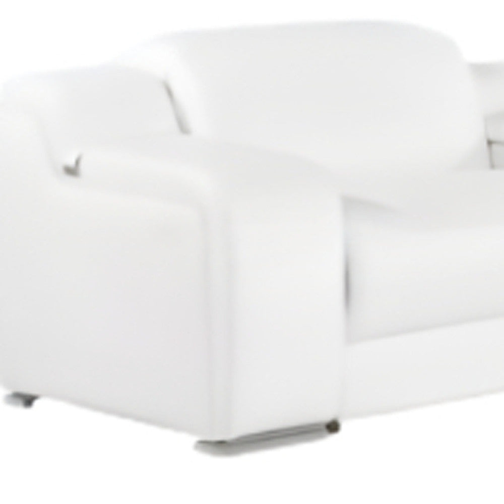 White Italian Leather 4 Power Reclining L Shaped Eight Piece Corner Sectional With Console-6