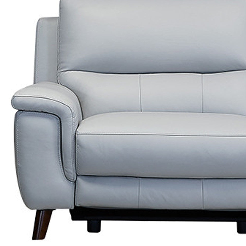 Three Piece Indoor Gray Leather Six Person Seating Set-8
