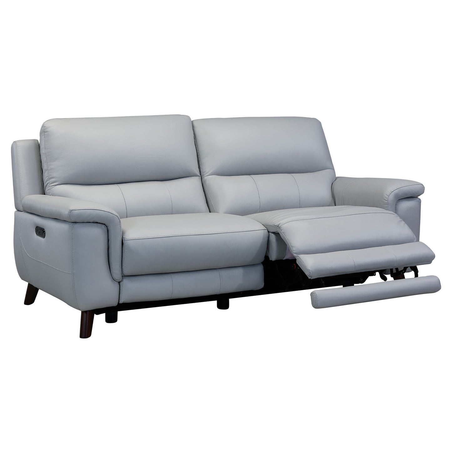 Three Piece Indoor Gray Leather Six Person Seating Set-2