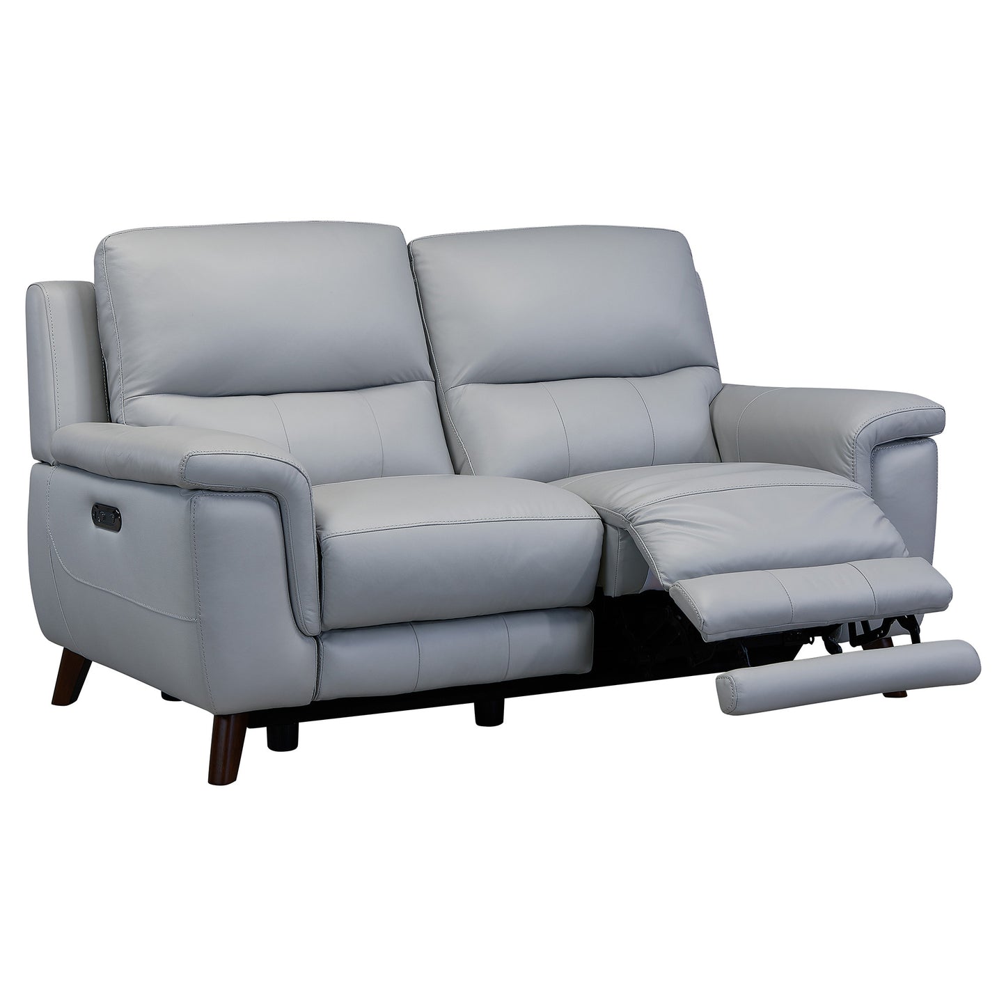 Three Piece Indoor Gray Leather Six Person Seating Set-5