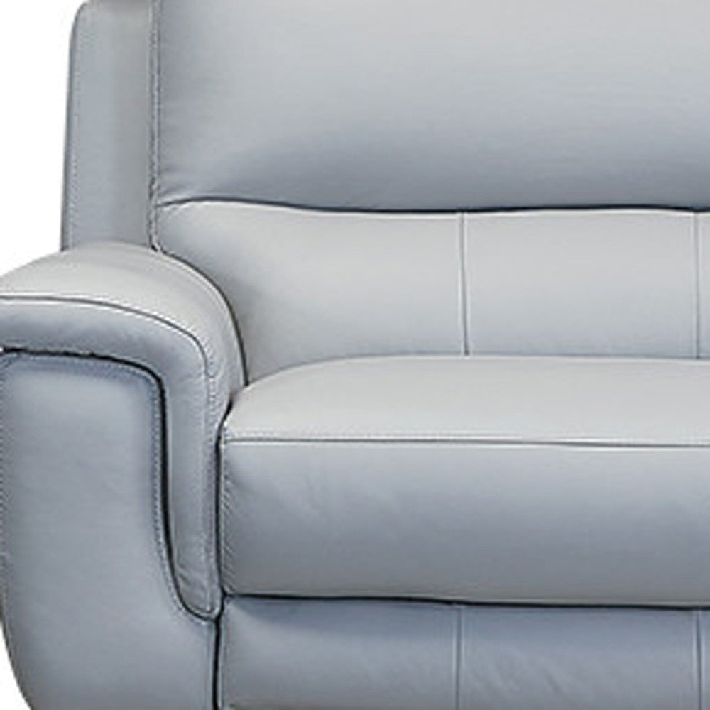 Three Piece Indoor Gray Leather Six Person Seating Set-7