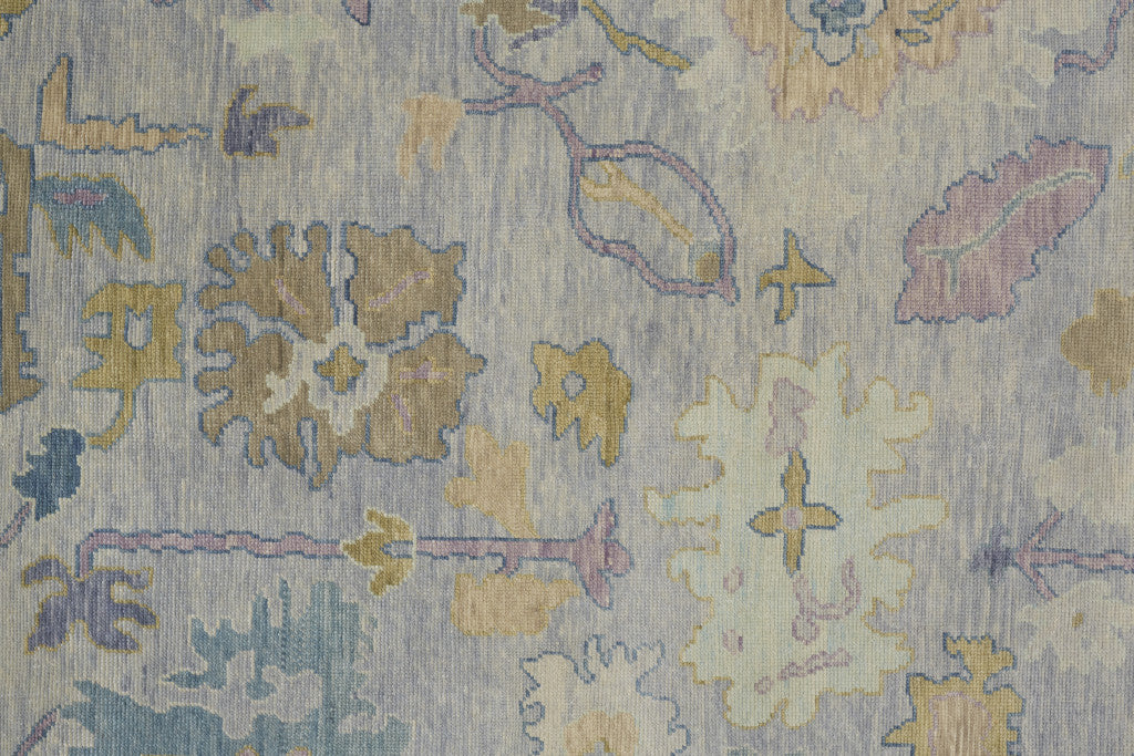 12' X 15' Purple Gray and Gold Wool Oriental Hand Knotted Area Rug With Fringe-8