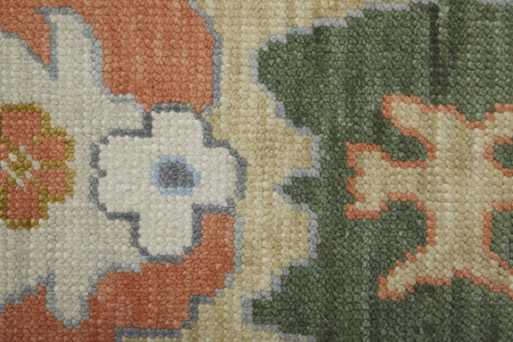 12' X 15' Gray Ivory and Gold Wool Floral Hand Knotted Area Rug With Fringe-7